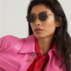 BOTTEGA VENETA EYEWEAR
Round-frame gold-tone sunglasses